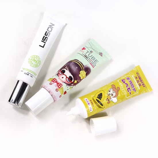 OEM 5ml Squeeze Collapsibl PE Plástico Crema para ojos Giro de punta Boquilla larga Cuidado de la piel Tubo cosmético