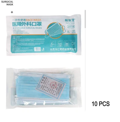 Mascarillas médicas quirúrgicas desechables para adultos 10 mascarillas protectoras de tela fundida por soplado